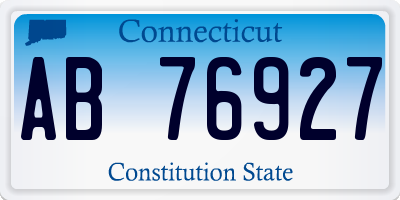 CT license plate AB76927