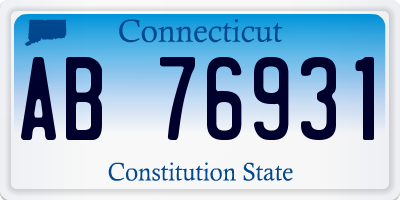 CT license plate AB76931