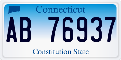 CT license plate AB76937