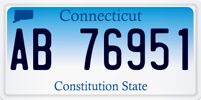 CT license plate AB76951
