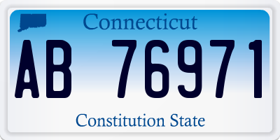 CT license plate AB76971