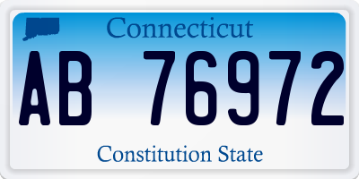 CT license plate AB76972