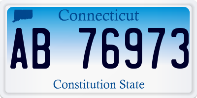 CT license plate AB76973