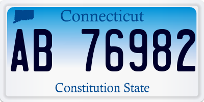 CT license plate AB76982