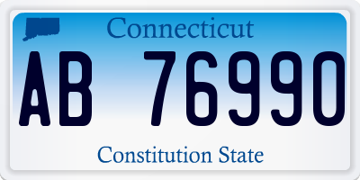 CT license plate AB76990