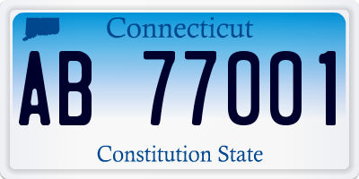 CT license plate AB77001