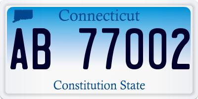 CT license plate AB77002