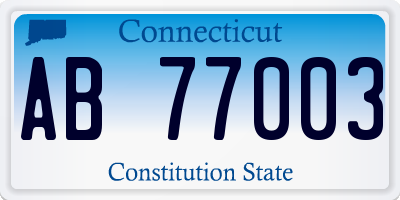 CT license plate AB77003