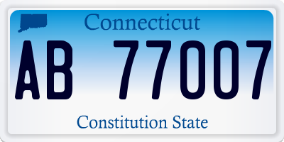 CT license plate AB77007