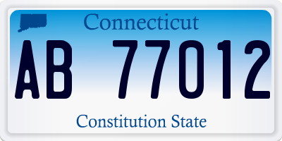 CT license plate AB77012