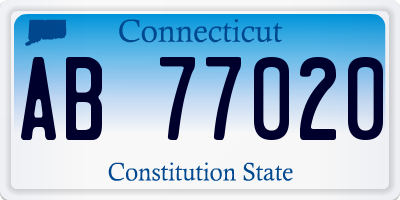 CT license plate AB77020