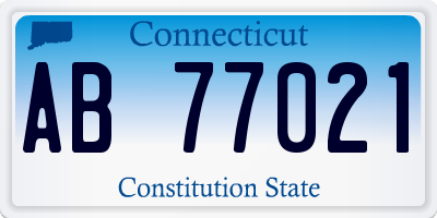 CT license plate AB77021