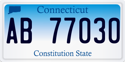 CT license plate AB77030