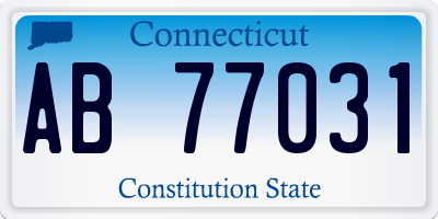 CT license plate AB77031