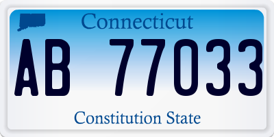 CT license plate AB77033