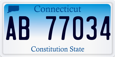 CT license plate AB77034