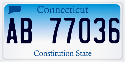 CT license plate AB77036