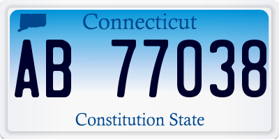 CT license plate AB77038