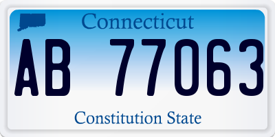 CT license plate AB77063