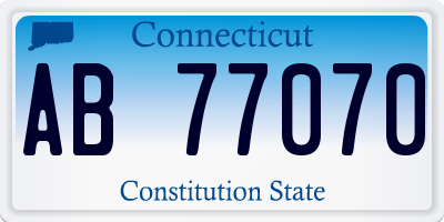 CT license plate AB77070