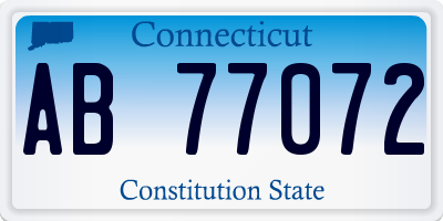 CT license plate AB77072