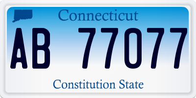 CT license plate AB77077