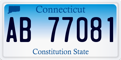 CT license plate AB77081