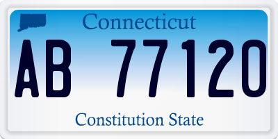 CT license plate AB77120