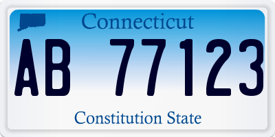 CT license plate AB77123