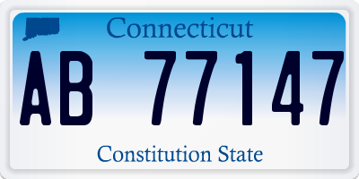 CT license plate AB77147