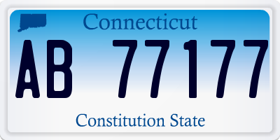 CT license plate AB77177