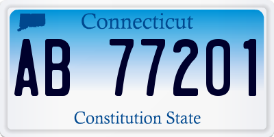 CT license plate AB77201