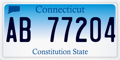 CT license plate AB77204