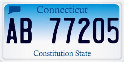 CT license plate AB77205