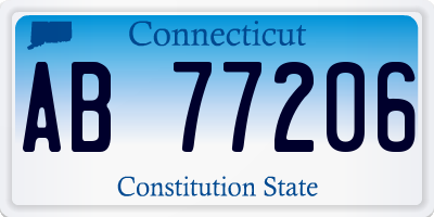 CT license plate AB77206