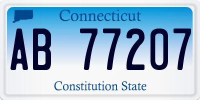 CT license plate AB77207