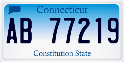 CT license plate AB77219