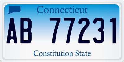 CT license plate AB77231