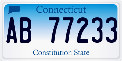 CT license plate AB77233