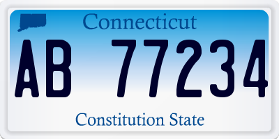 CT license plate AB77234