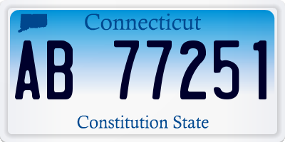 CT license plate AB77251