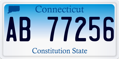 CT license plate AB77256