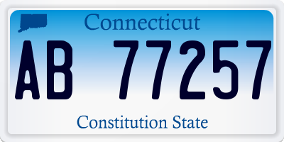 CT license plate AB77257