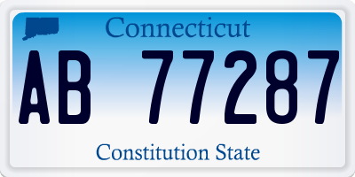 CT license plate AB77287