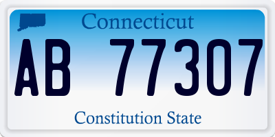 CT license plate AB77307