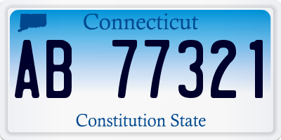 CT license plate AB77321