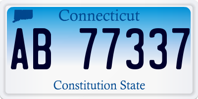 CT license plate AB77337