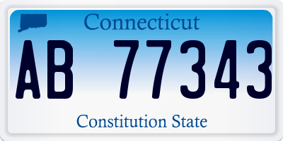 CT license plate AB77343