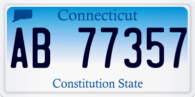 CT license plate AB77357