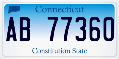 CT license plate AB77360